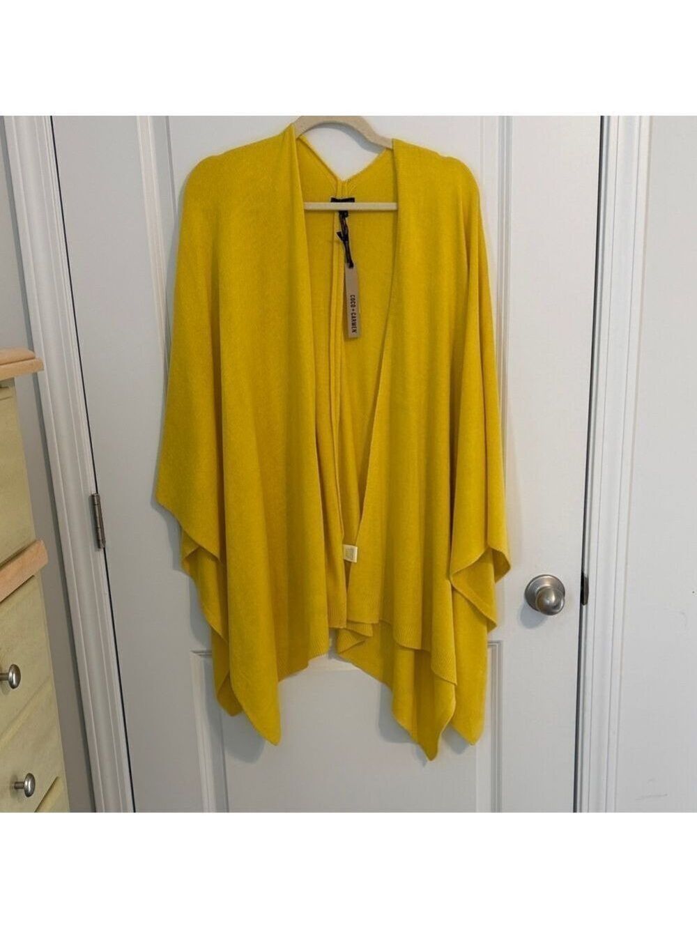 Coco + Carmen Yellow Ruana Wrap Poncho Open Front Cardigan NWT